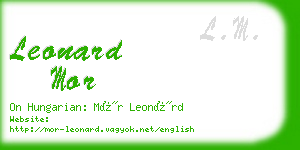 leonard mor business card